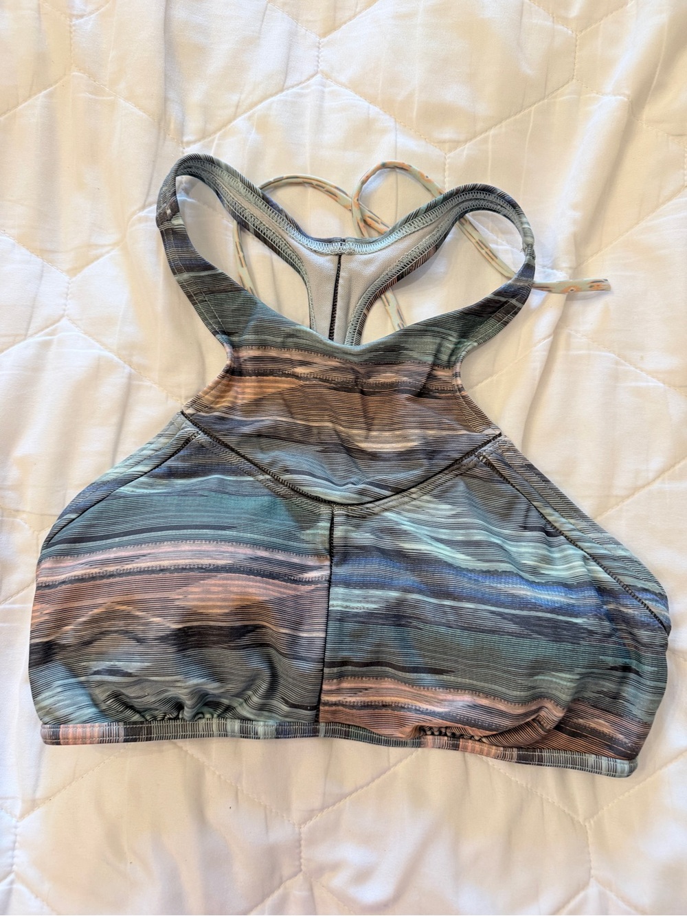 Prana Multicolor Striped Racerback Bathing Suit Top